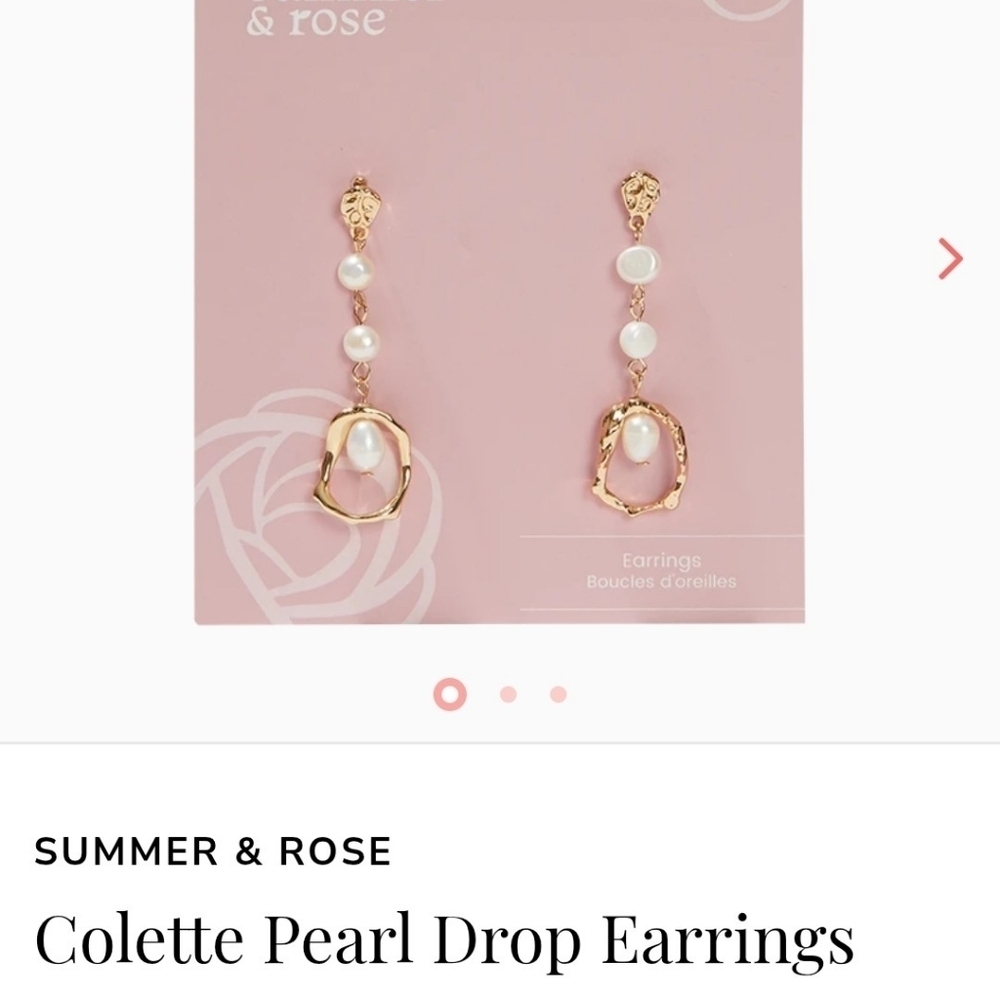 Summer Rose Pearl Drop Earrings
